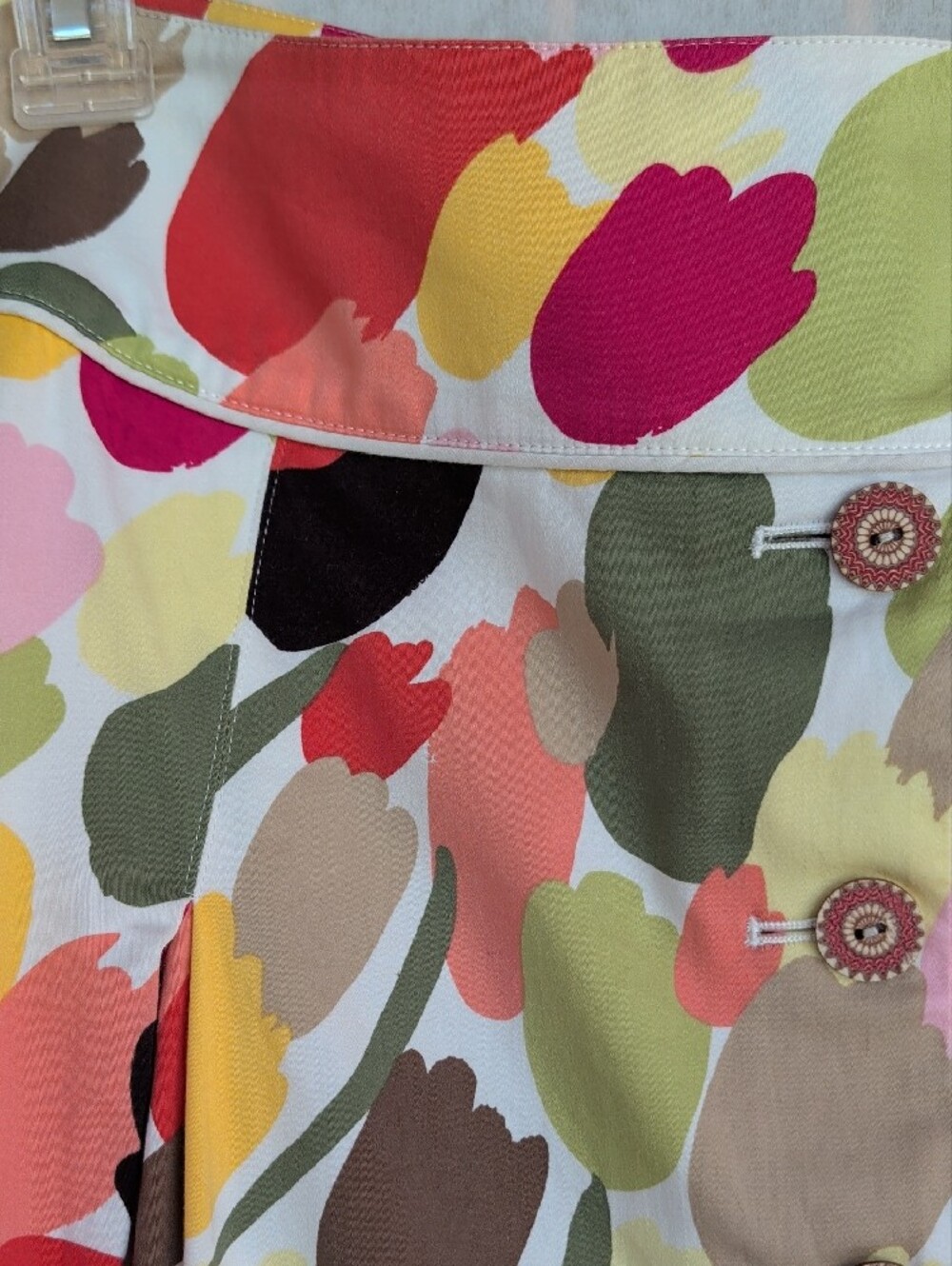 Talbot's Multicolor Floral A-Line Button-Front Skirt Business Or Leisure Parties - Picture 6 of 6